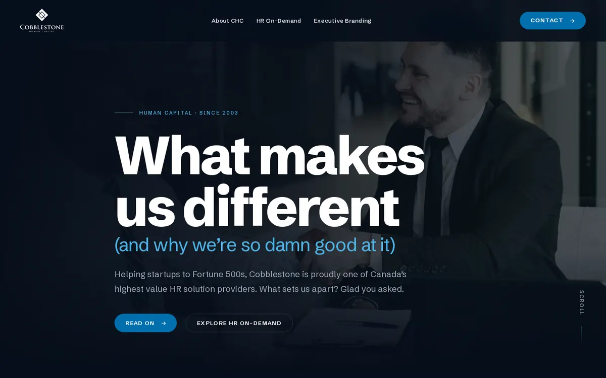 cobblestonepath.com home page on desktop